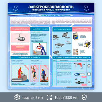 Стенд «Электробезопасность при работе с ручным инструментом» (EB-08-ECONOMY)